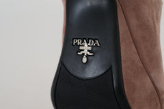 Prada Elegant Dark Rose Suede Heels - Retail Flare