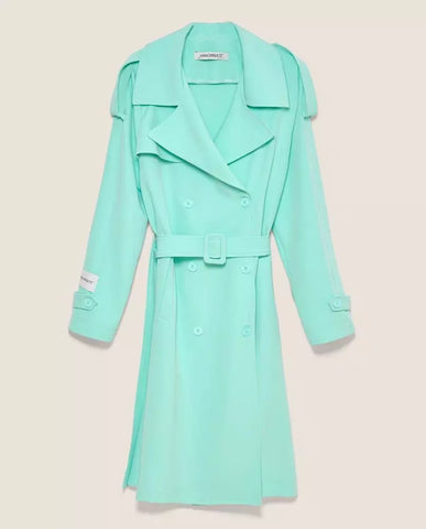 Hinnominate Elegant Light Blue Double-Breasted Trench Coat - Retail Flare
