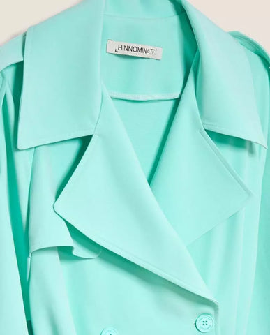 Hinnominate Elegant Light Blue Double-Breasted Trench Coat - Retail Flare