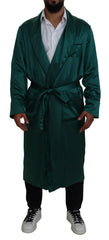 Dolce & Gabbana Elegant Silk Robe in Lush Green - Retail Flare