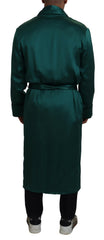 Dolce & Gabbana Elegant Silk Robe in Lush Green - Retail Flare