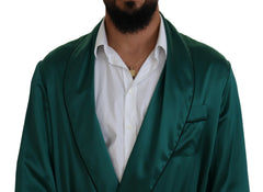 Dolce & Gabbana Elegant Silk Robe in Lush Green - Retail Flare
