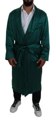 Dolce & Gabbana Elegant Silk Robe in Lush Green - Retail Flare