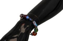 Dolce & Gabbana Multicolor Beaded Silver Chain Bracelet - Retail Flare