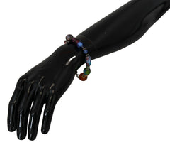 Dolce & Gabbana Multicolor Beaded Silver Chain Bracelet - Retail Flare