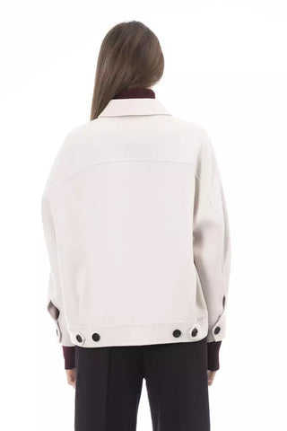 Alpha Studio Elegant White Wool Blazer Jacket Alpha Studio Retail Flare