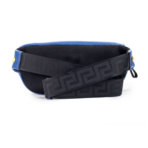 Versace Small Navy Calf Leather Medusa Pendant Fanny Waist Pack Belt Bag - Retail Flare
