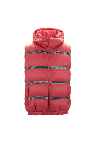 Elegant Red Versace Logo Vest with Detachable Hood - Retail Flare