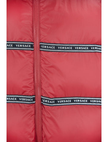 Elegant Red Versace Logo Vest with Detachable Hood - Retail Flare