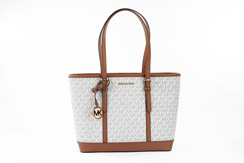 Michael Kors Jet Set Travel Small Vanilla PVC Shoulder Tote Handbag Bag Purse - Retail Flare