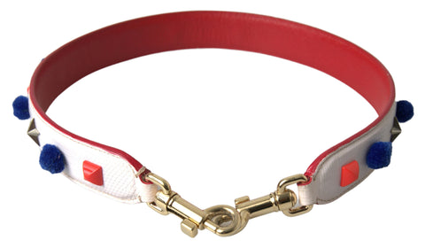 Dolce & Gabbana Stunning White Multicolor Studded Leather Strap - Retail Flare