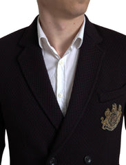 Dolce & Gabbana Elegant Purple Double Breasted Wool Blazer - Retail Flare
