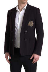Dolce & Gabbana Elegant Purple Double Breasted Wool Blazer - Retail Flare