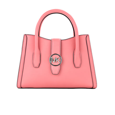 Michael Kors Gabby Small Tea Rose Faux Leather Top Zip Satchel Crossbody Bag - Retail Flare