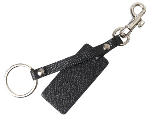 Dolce & Gabbana Elegant Black Leather Keyring Accessory - Retail Flare