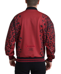 Dolce & Gabbana Red Leopard Print Bomber Jacket - Retail Flare