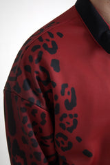 Dolce & Gabbana Red Leopard Print Bomber Jacket - Retail Flare