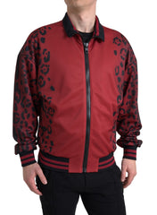 Dolce & Gabbana Red Leopard Print Bomber Jacket - Retail Flare