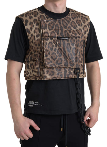 Dolce & Gabbana Silk Leopard Vest Exclusive Sportswear - Retail Flare
