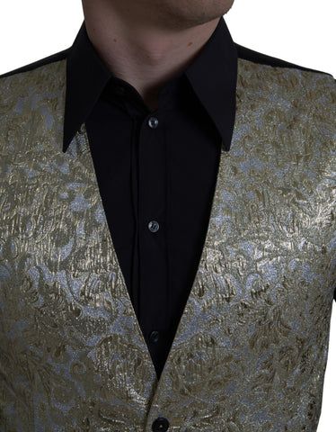 Dolce & Gabbana Elegant Gold Silk Formal Vest - Retail Flare