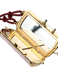 Dolce & Gabbana Exotic Pink Leather Mini Mirror Bag with Tassel - Retail Flare