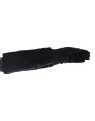 Dolce & Gabbana Black Wool Lace & Lamb Fur Elbow Gloves - Retail Flare