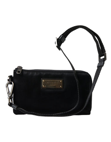 Dolce & Gabbana Elegant Black Nylon & Leather Pouch - Retail Flare