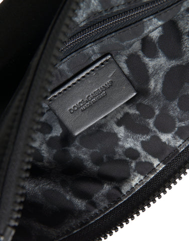 Dolce & Gabbana Elegant Black Nylon & Leather Pouch - Retail Flare