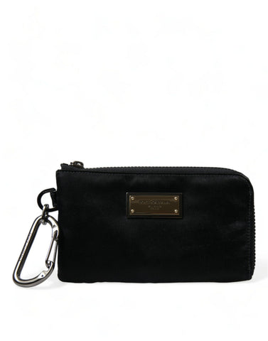 Dolce & Gabbana Elite Black Nylon & Leather Pouch with Logo Detail - Retail Flare