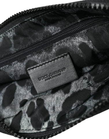 Dolce & Gabbana Elite Black Nylon & Leather Pouch with Logo Detail - Retail Flare