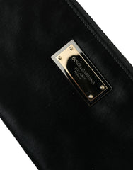 Dolce & Gabbana Sleek Designer Nylon-Leather Pouch in Black - Retail Flare