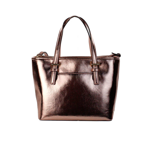 Michael Kors Jet Set Primrose Metallic XS Carryall Top Zip Tote Bag Purse - Retail Flare