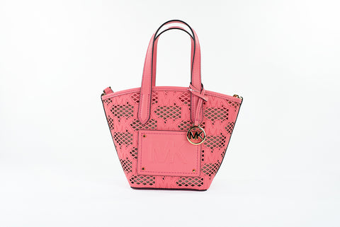 Michael Kors Kimber Small Tea Rose Leather 2-in-1 Zip Tote Messenger Bag Purse - Retail Flare