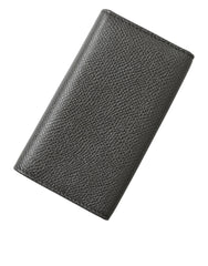 Dolce & Gabbana Chic Gray Leather Trifold Key Holder - Retail Flare
