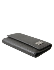 Dolce & Gabbana Chic Gray Leather Trifold Key Holder - Retail Flare