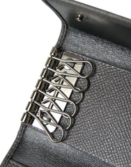 Dolce & Gabbana Chic Gray Leather Trifold Key Holder - Retail Flare
