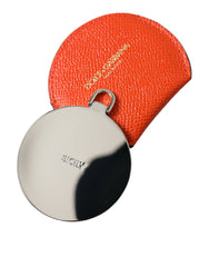 Dolce & Gabbana Elegant Orange Leather Mirror Holder - Retail Flare
