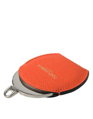 Dolce & Gabbana Elegant Orange Leather Mirror Holder - Retail Flare