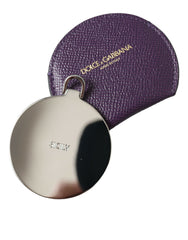 Dolce & Gabbana Elegant Purple Leather Mirror Holder - Retail Flare