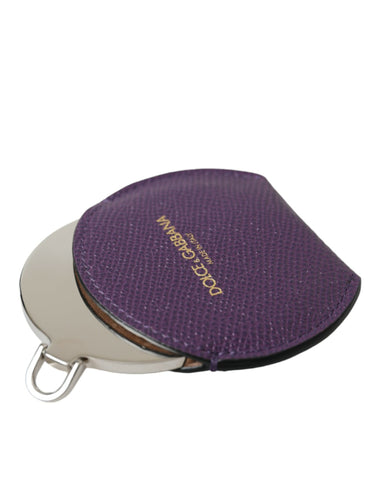 Dolce & Gabbana Elegant Purple Leather Mirror Holder - Retail Flare