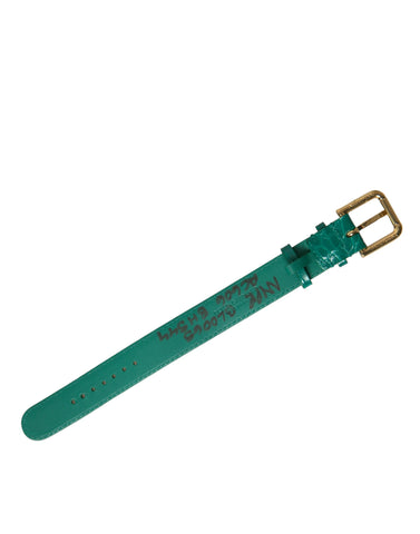 Dolce & Gabbana Elegant Green Leather Neck Band - Retail Flare