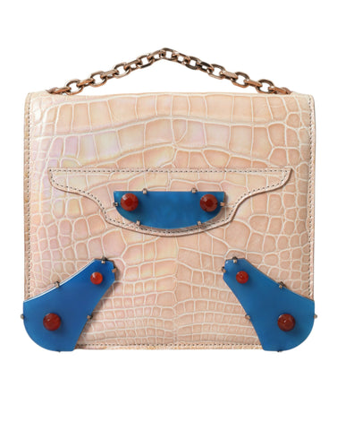 Balenciaga Elegant Mini Chain Beige Clutch for Evening Elegance - Retail Flare
