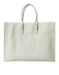 Balenciaga Chic Python Leather Tote in White & Yellow - Retail Flare
