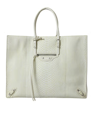Balenciaga Chic Python Leather Tote in White & Yellow - Retail Flare