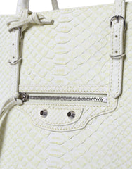 Balenciaga Chic Python Leather Tote in White & Yellow - Retail Flare