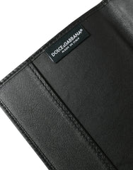 Dolce & Gabbana Black Exotic Skin Leather Long Bifold Passport Holder Dolce & Gabbana Retail Flare