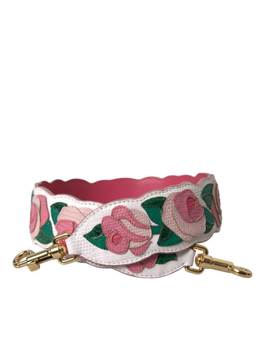 Dolce & Gabbana White Floral Leather Accessory Shoulder Strap - Retail Flare