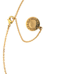 Dolce & Gabbana Gold Brass Chain Dog Heart Pendant Charm Necklace - Retail Flare