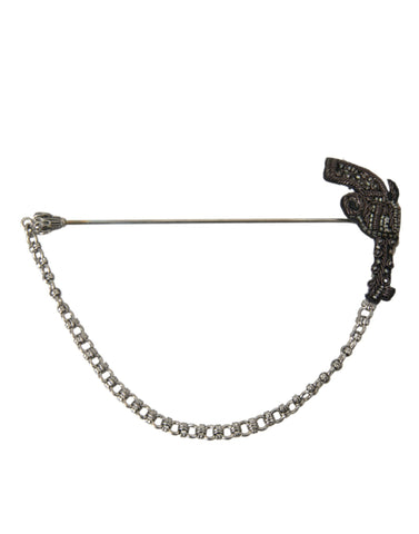 Dolce & Gabbana Brass Copper Silk Revolver Gun Men Brooch Lapel Pin - Retail Flare