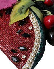 Dolce & Gabbana Red Watermelon Cherry Crystal Hairband Statement Diadem - Retail Flare